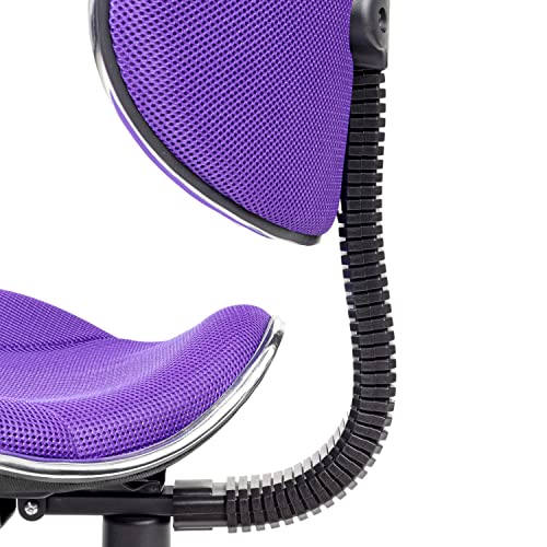 duehome Silla de Escritorio, Silla de Estudio, Silla Juvenil, Acabado en Tejido Transpirable, Color Lila, Modelo Bambola, Medidas: 56 cm (Ancho) x 54 cm (Fondo) x 84-95,5 cm (Alto)