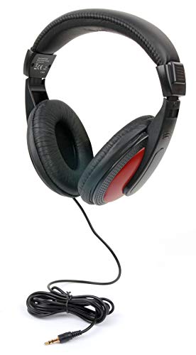 DURAGADGET Auriculares De Diadema Compatible con Portátil MSI Raider GE73VR 7RF-258XES - Negro Y Rojo - con Cable De 2 Metros Y Conexión Jack De 3.5mm
