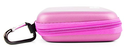DURAGADGET Funda Rígida Rosa Compatible con Disco Duro Externo Maxtor M3 1TB STSHX-M101TCBM / 2TB STSHX-M201TCBM / 3TB STSHX-M301TCBM / 4TB STSHX-M401TCBM / 500GB STSHX-M500TCBM - con Mini Mosquetón