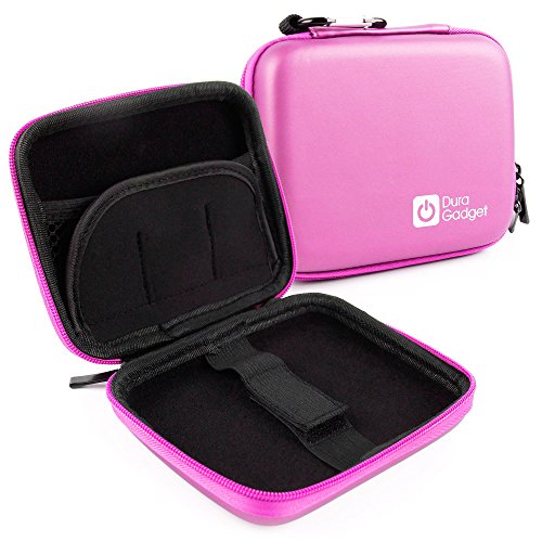 DURAGADGET Funda Rígida Rosa Compatible con Disco Duro Externo Maxtor M3 1TB STSHX-M101TCBM / 2TB STSHX-M201TCBM / 3TB STSHX-M301TCBM / 4TB STSHX-M401TCBM / 500GB STSHX-M500TCBM - con Mini Mosquetón