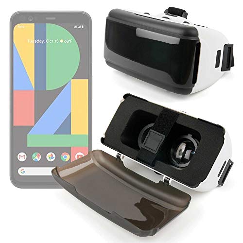 DURAGADGET Gafas de Realidad Virtual VR Ajustables en Color Negro Compatible con Smartphones Google Pixel 4, Google Pixel 4 XL + Gamuza limpiadora.
