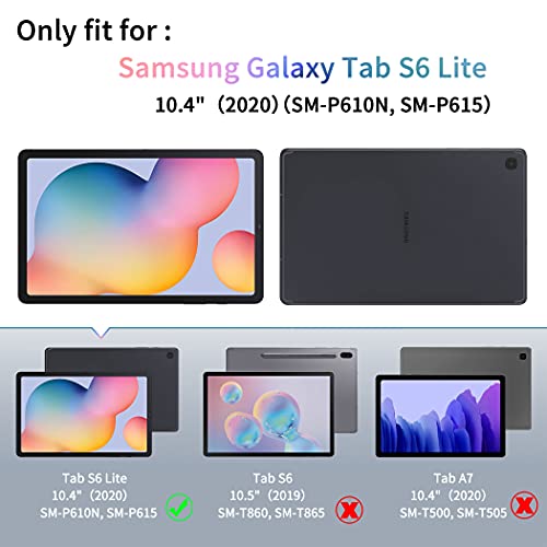 EasyAcc Funda compatible con Samsung Galaxy Tab S6 Lite 2020 con cristal blindado, ultrafina, con función atril, piel sintética, para Tab S6 Lite 10,4 pulgadas SM-P610N/P615N, verde