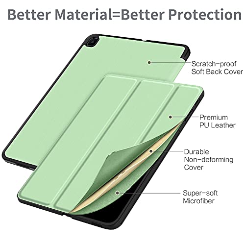 EasyAcc Funda compatible con Samsung Galaxy Tab S6 Lite 2020 con cristal blindado, ultrafina, con función atril, piel sintética, para Tab S6 Lite 10,4 pulgadas SM-P610N/P615N, verde