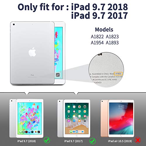 EasyAcc-Funda para iPad 9.7 2018 iPad 6/2017 iPad 5, Ultra Slim Premium PU Piel Smart Case con función de Apagado automático para iPad de 9.7 Pulgadas A1822 A1823 A1954 A1893 [Azul eléctrico]