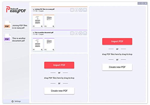 easyPDF - merges PDF files - splits PDF documents - adds and deletes pages - PDF editing software compatible with Windows 10, 8 , 7