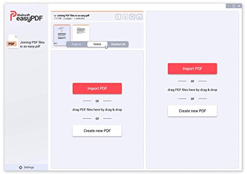 easyPDF - merges PDF files - splits PDF documents - adds and deletes pages - PDF editing software compatible with Windows 10, 8 , 7