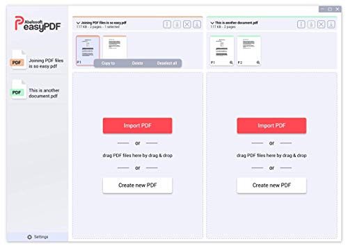 easyPDF - merges PDF files - splits PDF documents - adds and deletes pages - PDF editing software compatible with Windows 10, 8 , 7