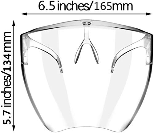 Eatasty Escudo Facial Gafas, Reutilizables Lavables Cara Cristales Shield, Claro y la Cara Anti-Niebla Escudo para Hombre y Mujer (1)