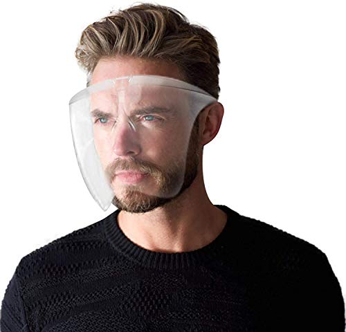 Eatasty Escudo Facial Gafas, Reutilizables Lavables Cara Cristales Shield, Claro y la Cara Anti-Niebla Escudo para Hombre y Mujer (1)