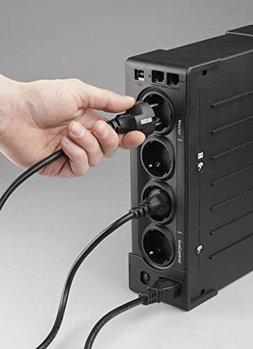 Eaton Ellipse Eco 800 USB DIN - Sistema de alimentación ininterrumpida (SAI) 800 VA con protección contra sobrevoltaje (4 Salidas Schuko)