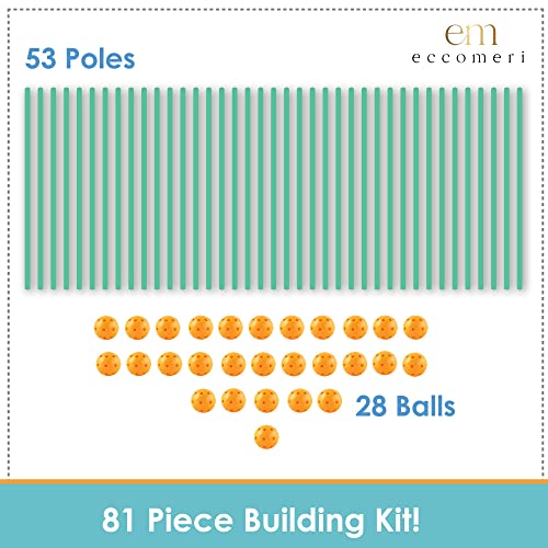 Eccomeri Kit de Construcción de Fuertes - Cabañas para Niños - Construcciones para Niños y Niñas - CREA tu Tienda de Campaña Infantil - 81 Piezas
