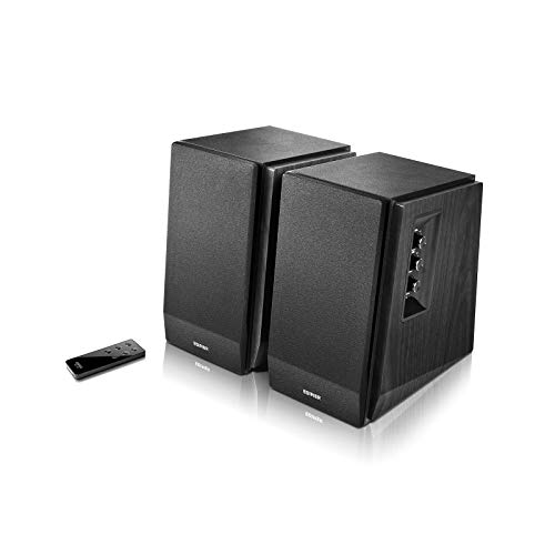 Edifier R1700BT Altavoces de Estante Bluetooth - Monitores de Estudio de Campo Cercano Activos - Altavoces 2.0 - Instalación de gabinete de madera - 66w RMS - Negro
