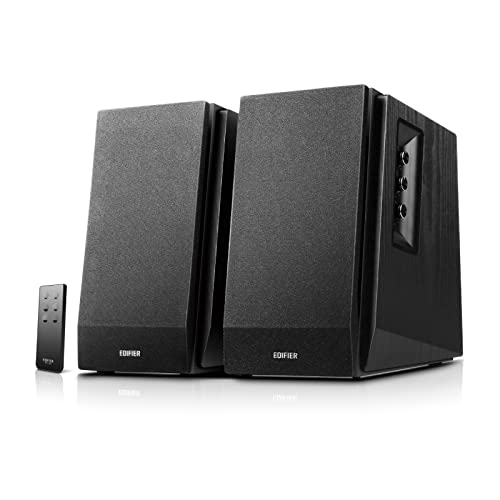 Edifier R1700BT Altavoces de Estante Bluetooth - Monitores de Estudio de Campo Cercano Activos - Altavoces 2.0 - Instalación de gabinete de madera - 66w RMS - Negro