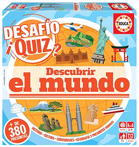 Educa - Desafio Quiz-Descubrir el Mundo Juego de Mesa, Multicolor (18218)