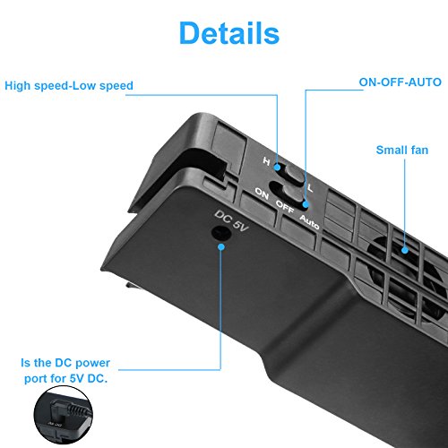 EEEKit PS4 Pro Turbo Cooling Ventilador - Refrigerador USB Externo con Sensor de Temperatura automático Radiador controlado por Escape de Calor para la Consola Sony Playstation 4 Pro