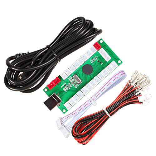 EG STARTS 1 jugador Arcade DIY Kit Codificador USB a PC Arcade Joystick Botones para USB MAME Juego de PC DIY y Raspberry Pi Retro Controller Parts (Amarillo)