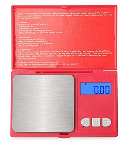 Eidyer Báscula digital – Báscula electrónica 500 g x 0,01 g Mini portátil báscula Digital Pro Pocket Báscula con pantalla LCD retroiluminada, báscula de cocina joyas (500 g/0,01 g)