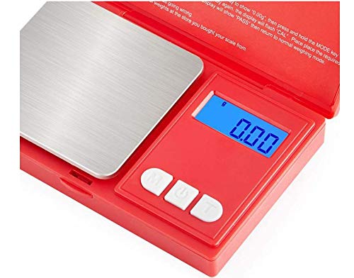 Eidyer Báscula digital – Báscula electrónica 500 g x 0,01 g Mini portátil báscula Digital Pro Pocket Báscula con pantalla LCD retroiluminada, báscula de cocina joyas (500 g/0,01 g)