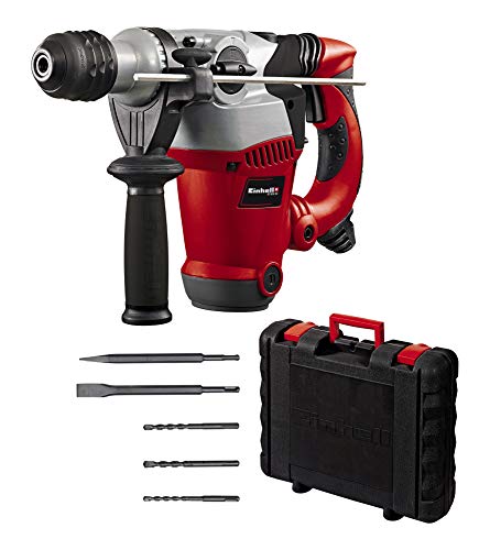 Einhell Martillo perforador RT-RH 32 (1250 W, 3,5 J, capacidad de perforación Ø 32 mm, soporte SDS-Plus, tope de profundidad metálico, 3 brocas, 2 cinceles, maletín)