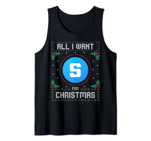 El Sandbox Christmas Crypto Sweater Todo lo que quiero para Navidad es Camiseta sin Mangas