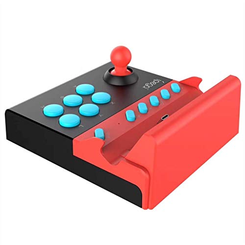 ElecGear Arcade Fighting Stick para Nintendo Switch y Lite, Joystick Fight Stick, Switch Controlador Mando para Juegos de Lucha (Negro/Rojo)
