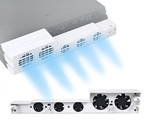 ElecGear PS4 Pro Refrigerador Ventilador de Refrigeración en Blanco, Control Automático del Sensor de Temperatura Turbo USB Cooling Fan Cooler para PlayStation 4 Pro