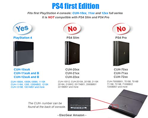 ElecGear Ventilador de Refrigeración para PS4 CUH-1xxx – Interno CPU Cooling Fan, Reemplazo de Enfriamiento, Pasta Térmica, Torx TR9 y PH1 Herramienta de reparación for Playstation 4