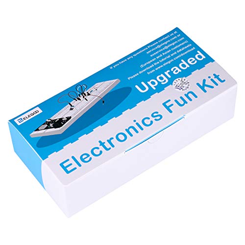 ELEGOO Kit Mejorado de Componentes Electrónicos con Módulo de Alimentación, Placa de Prototipos (Protoboard) de 830 Pines, Cables Puente, Potenciómetro, STM32, Raspberry Pi, Compatible con Arduino IDE
