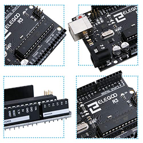 ELEGOO Mega de 2560 UNO R3 Tarjeta Placa con Cable USB y Microcontrolador Compatible con Arduino IDE Proyectos Cumple con RoHS