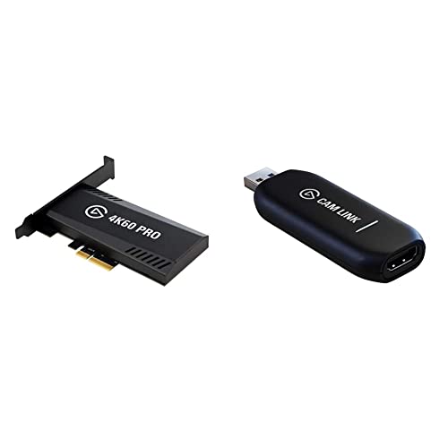 Elgato 4K60 Pro MK.2, Pcie Tarjeta De Captura, Captura A 4K60 Hdr10, Traspaso Sin Retardo + CAM Link 4K, Transmite Y Graba con Cámara De Fotos O Vídeo