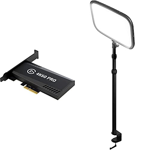 Elgato 4K60 Pro MK.2, Pcie Tarjeta De Captura, Captura A 4K60 Hdr10, Traspaso Sin Retardo + Key Light - Panel Led De Estudio Profesional con 2800 Lúmenes