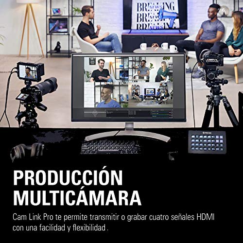 Elgato Cam Link Pro - capturadora de cámara PCIe, 4 entradas HDMI, 1080p60 Full HD, 4K30, Multiview, streaming, videoconferencias, OBS, Zoom, etc.