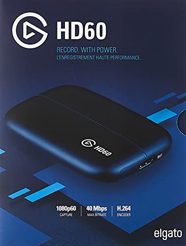 elgato Game Capture HD60 - Capturadora de juegos (Xbox 360, PlayStation o Nintendo) con una imagen a 1080p y 60 fps, Negro