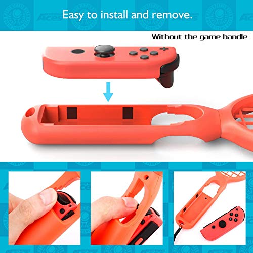 Elibeauty Raqueta de tenis para interruptor, 2 piezas Switch Mario Tennis Aces accesorios de juego, paquete de dos agarres para interruptor Joy-Con controlador (negro)