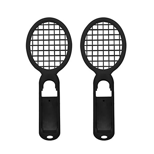Elibeauty Raqueta de tenis para interruptor, 2 piezas Switch Mario Tennis Aces accesorios de juego, paquete de dos agarres para interruptor Joy-Con controlador (negro)