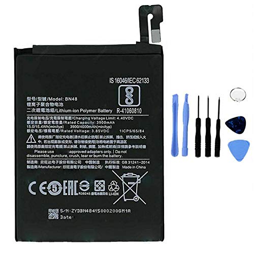 Ellenne Batería compatible con Xiaomi BN48 para Redmi Note 6 Pro, alta capacidad, 4000 mAh, con kit de desmontaje incluido