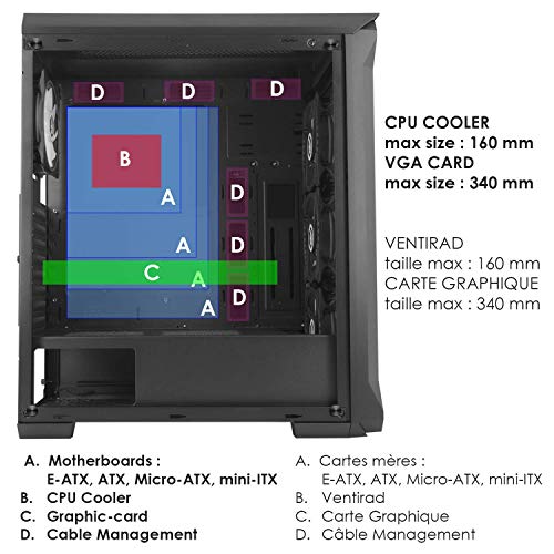EMPIRE GAMING – Caja PC Gamer Diamond ARGB Torre Mediana ATX – Frontal  Diamante Plexiglás y Pared Lateral de Vidrio Templado – 4 Ventiladores LED  RGB
