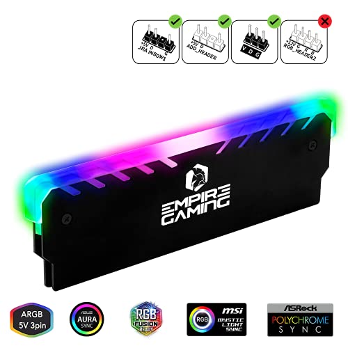 EMPIRE GAMING - Guardian M201 Disipador de Calor para Memoria RAM DDR DDR3 DDR4 - PC Gaming Radiador RGB Sync Direccionable -Refrigerador Aluminio para Memoria -Intel y AMD