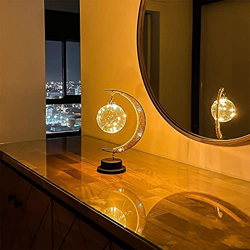 Enchanted Lunar Lamp, LED Star Moon Light Lámpara Colgante Moon Lámpara Memorial Night Light Galaxy Lámpara, Hecho A Mano Cuerda De Cáñamo Sepak Takraw Lámpara Para Decoraciones De Bares En El Hogar