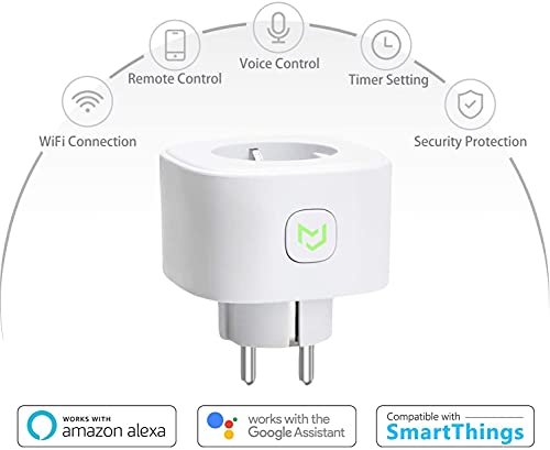 Enchufe Inteligente 16A 3680W, con Control Remoto Meross app, Compatible con Alexa, Google Assistant y SmartThings, Wi-Fi Smart Plug. Paquete de 2