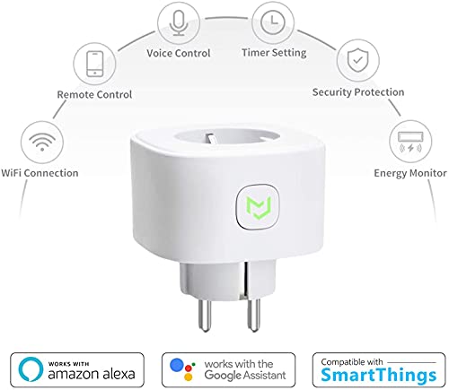 Enchufe Inteligente, Mide el Consumo 16A 3680W Wi-Fi Smart Plug, con Control Remoto Meross App. Compatible con Alexa, Google Assistant y SmartThings. Paquete de 3
