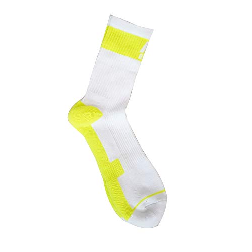 Enebe Calcetines Media Caã‘A Bicolor - 35-38, Blanco/Amarillo Fluor