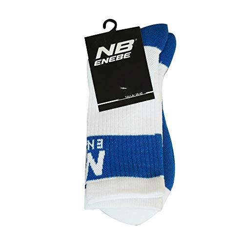 Enebe Calcetines Media Caã‘A Bicolor - Blanco/Azul, 39-42