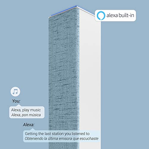 Energy Sistem Smart Speaker 7 Tower - Sistema De Sonido con Alexa integrada (Wifi, Bluetooth, Usb, Spotify/Airplay/Internet Radio Ready)