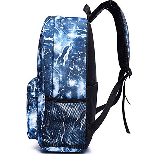 Enorme Almacenamiento de Viaje Escolar al Aire Libre Senderismo Escalada Mochila Luminosa Ideal Versátil Bolso de Hombro Luminoso para Estudiantes (Lightning Blue)