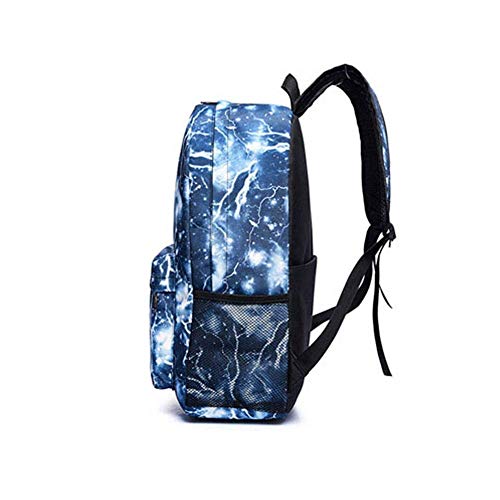 Enorme Almacenamiento de Viaje Escolar al Aire Libre Senderismo Escalada Mochila Luminosa Ideal Versátil Bolso de Hombro Luminoso para Estudiantes (Lightning Blue)