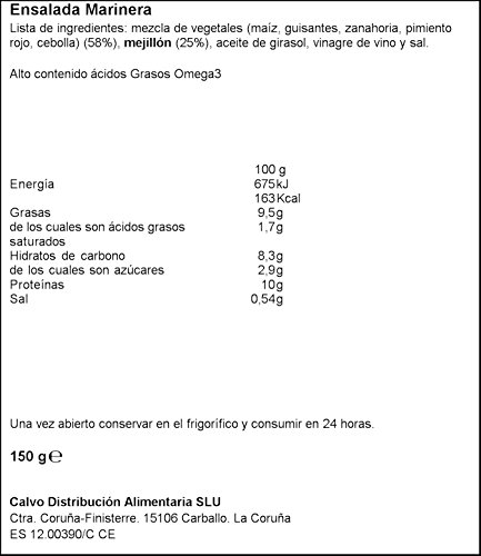 Ensalada marinera con mejillones calvo 150g.