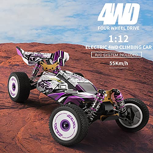Entrega en 3~7 Días, WLtoys 124019 RC Coche 55km/h, 2600mAh Actualización de batería 30 Minutos, 1:12 Vehículo Todoterreno 4WD, Racing ​Offroad Drift de Alta Velocidad Car (3 Pilas)