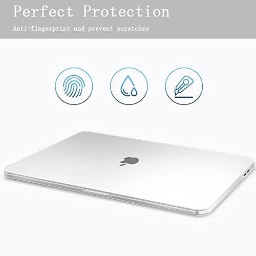 EooCoo Funda para 2020 2019 2018 MacBook Air 13 Pulgadas M1 A2337 A2179 A1932, Cubierta de Plástico Dura Carcasa para Nuevo MacBook Air 13 con Retina Pantalla y Touch ID - Cristal Transparente