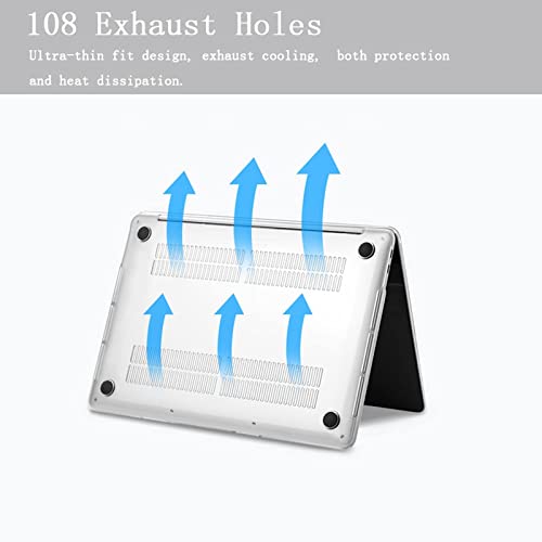 EooCoo Funda para 2020 2019 2018 MacBook Air 13 Pulgadas M1 A2337 A2179 A1932, Cubierta de Plástico Dura Carcasa para Nuevo MacBook Air 13 con Retina Pantalla y Touch ID - Cristal Transparente